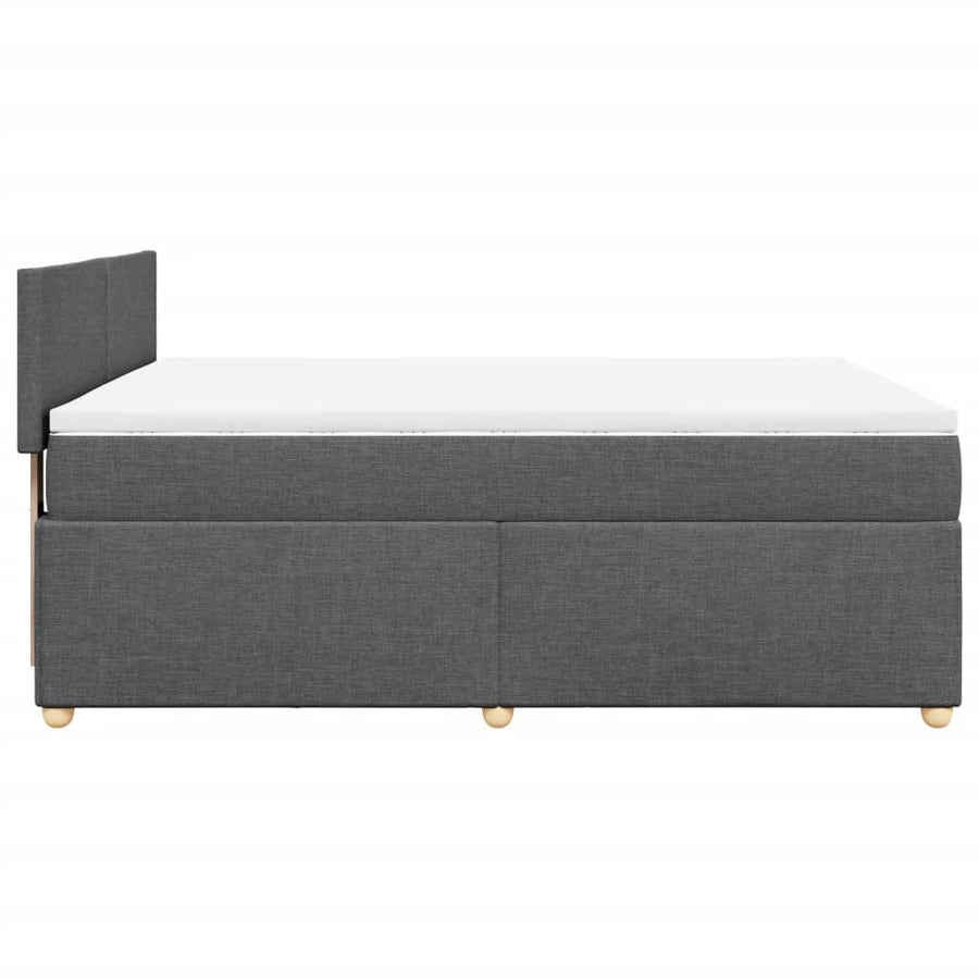 Boxspring met matras stof donkergrijs 140x200 cm