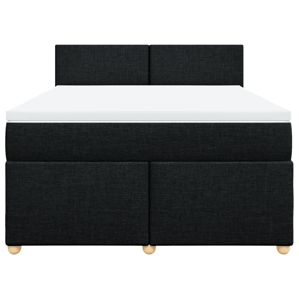 Boxspring met matras stof zwart 140x200 cm