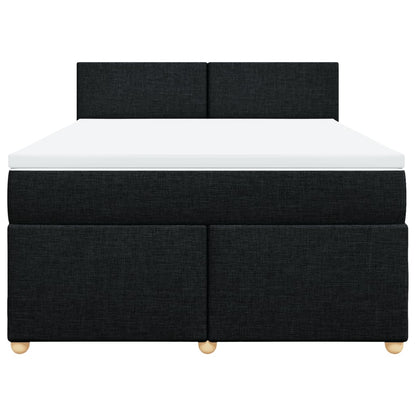 Boxspring met matras stof zwart 140x200 cm
