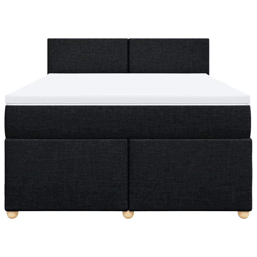 Boxspring met matras stof zwart 140x200 cm