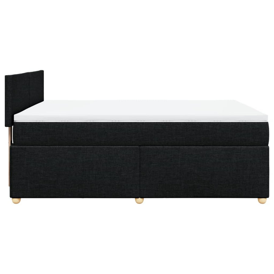Boxspring met matras stof zwart 140x200 cm