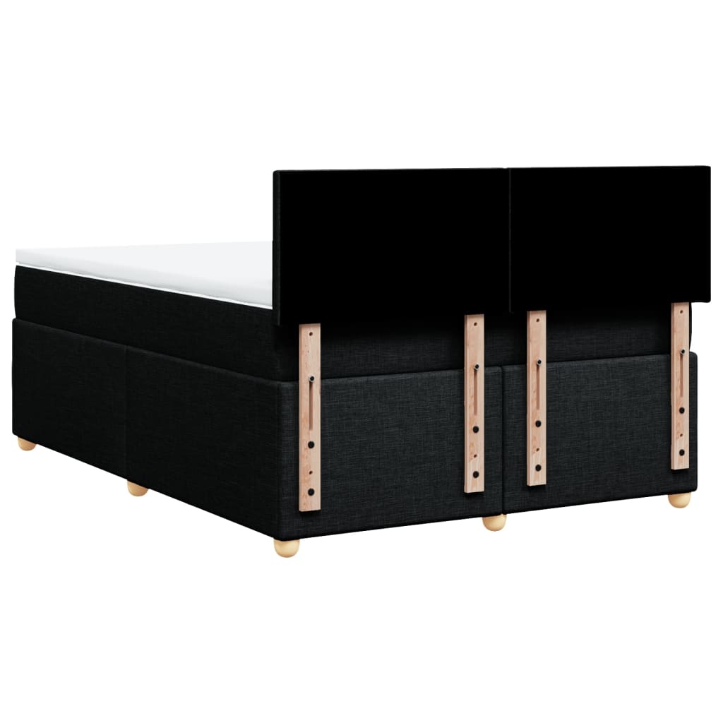 Boxspring met matras stof zwart 140x200 cm