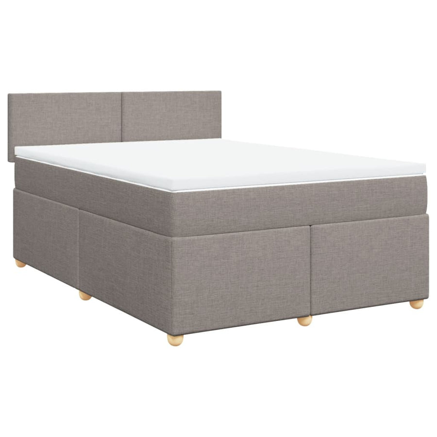 Boxspring met matras stof taupe 140x200 cm