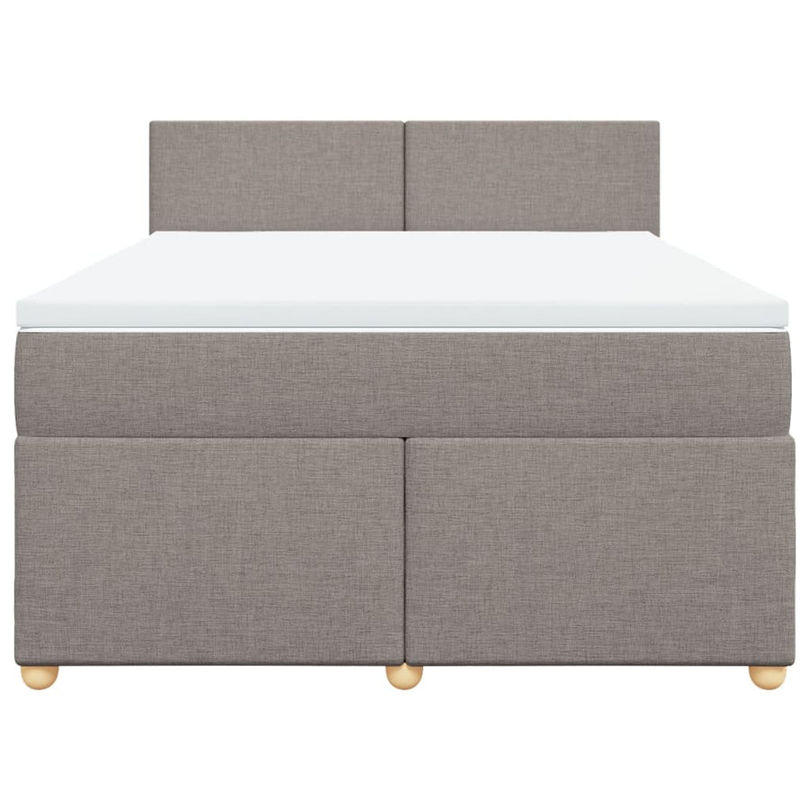 Boxspring met matras stof taupe 140x200 cm