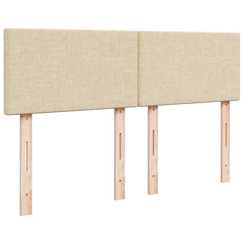 Boxspring met matras stof crèmekleurig 140x200 cm