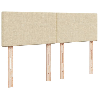 Boxspring met matras stof crèmekleurig 140x200 cm