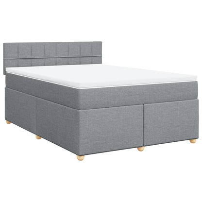 Boxspring met matras stof lichtgrijs 140x200 cm