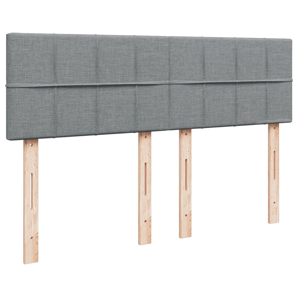 Boxspring met matras stof lichtgrijs 140x200 cm