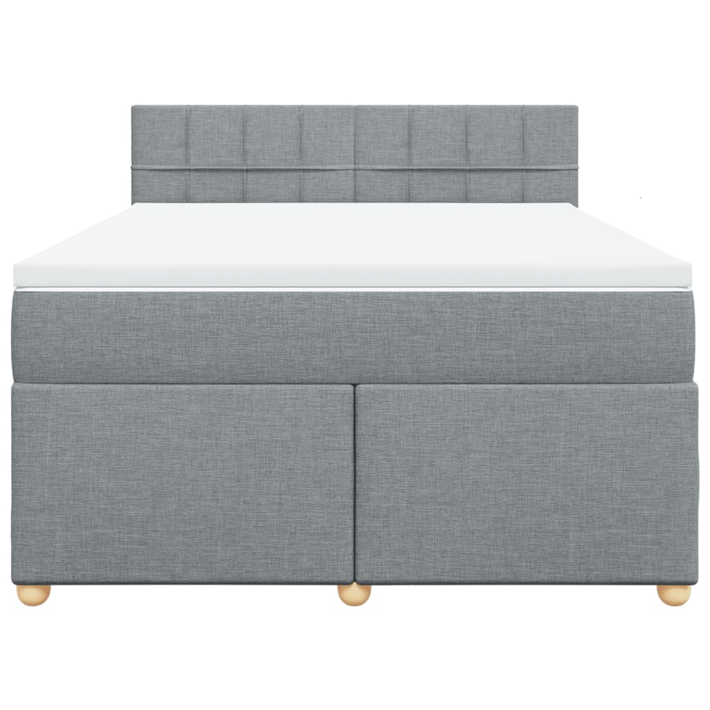 Boxspring met matras stof lichtgrijs 140x200 cm
