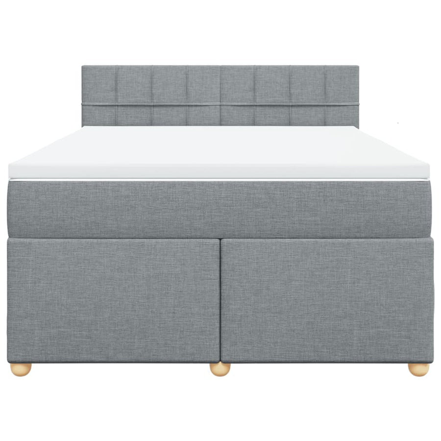 Boxspring met matras stof lichtgrijs 140x200 cm