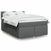 Dark grey fabric box spring with mattress 140x200 cm
