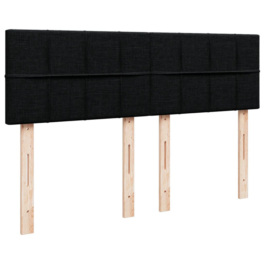 Boxspring met matras stof zwart 140x200 cm