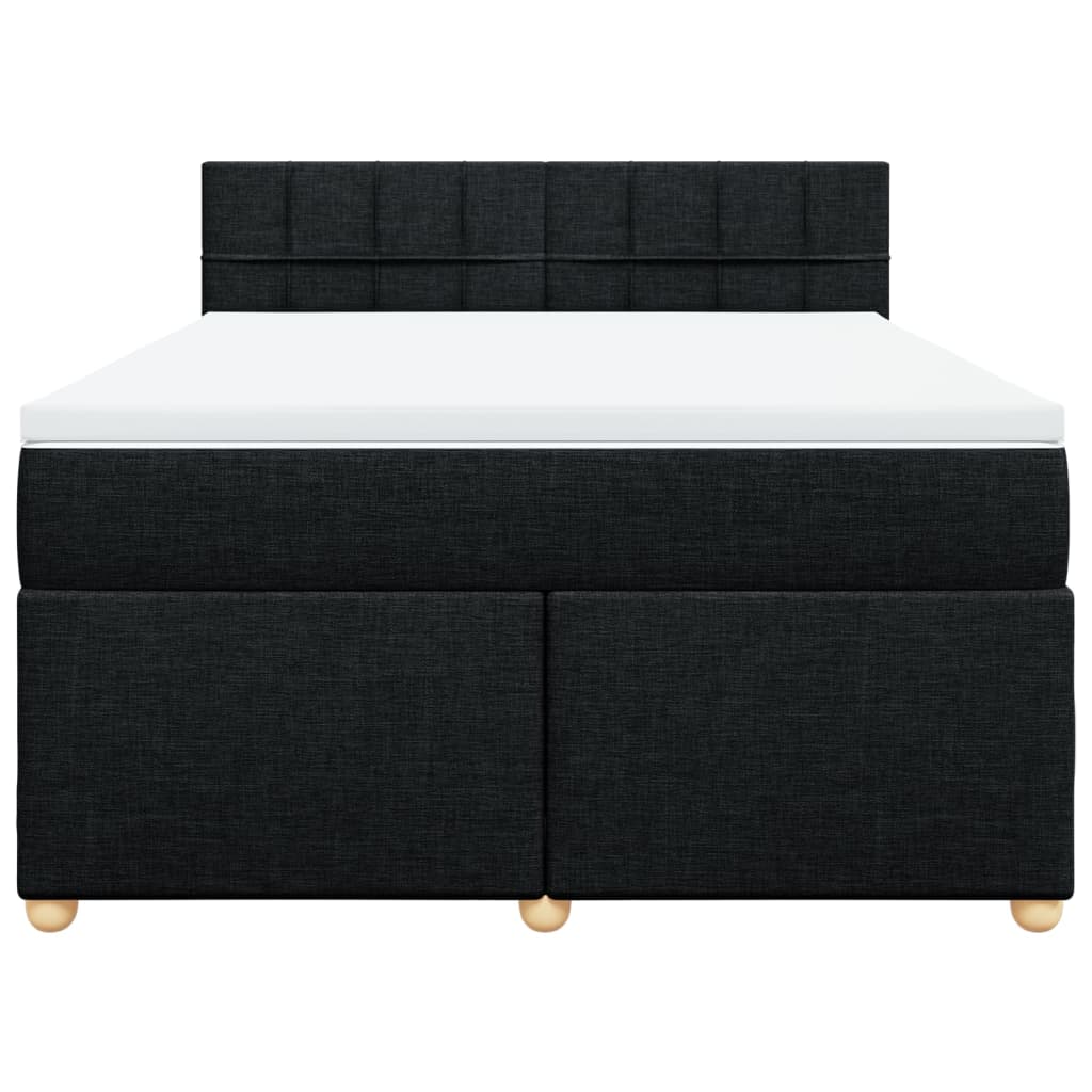 Boxspring met matras stof zwart 140x200 cm