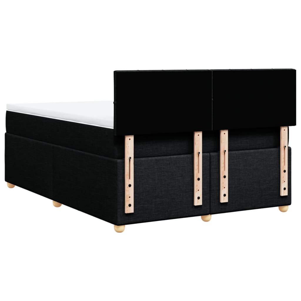 Boxspring met matras stof zwart 140x200 cm