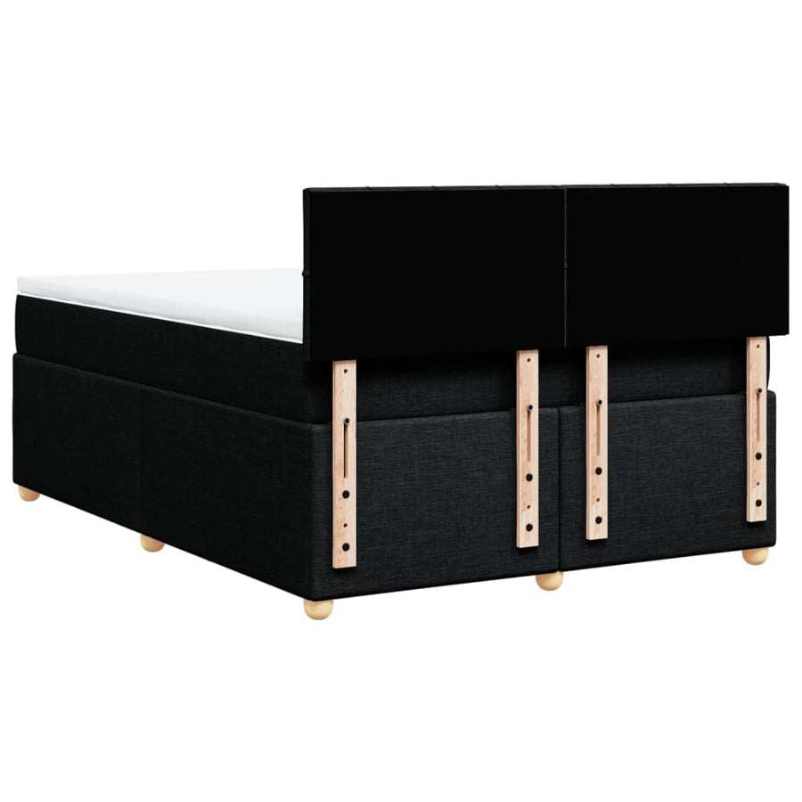 Boxspring met matras stof zwart 140x200 cm