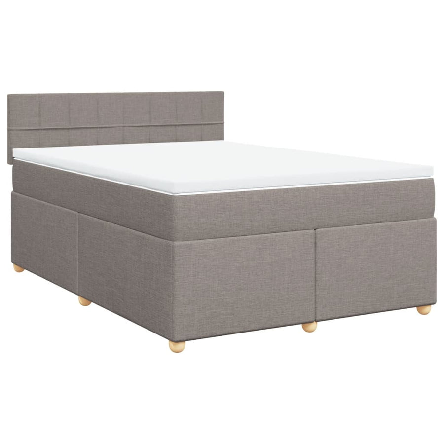 Boxspring met matras stof taupe 140x200 cm