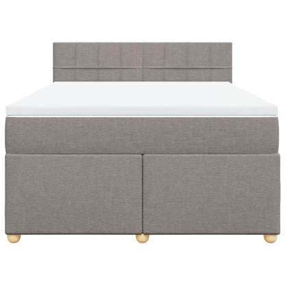 Boxspring met matras stof taupe 140x200 cm