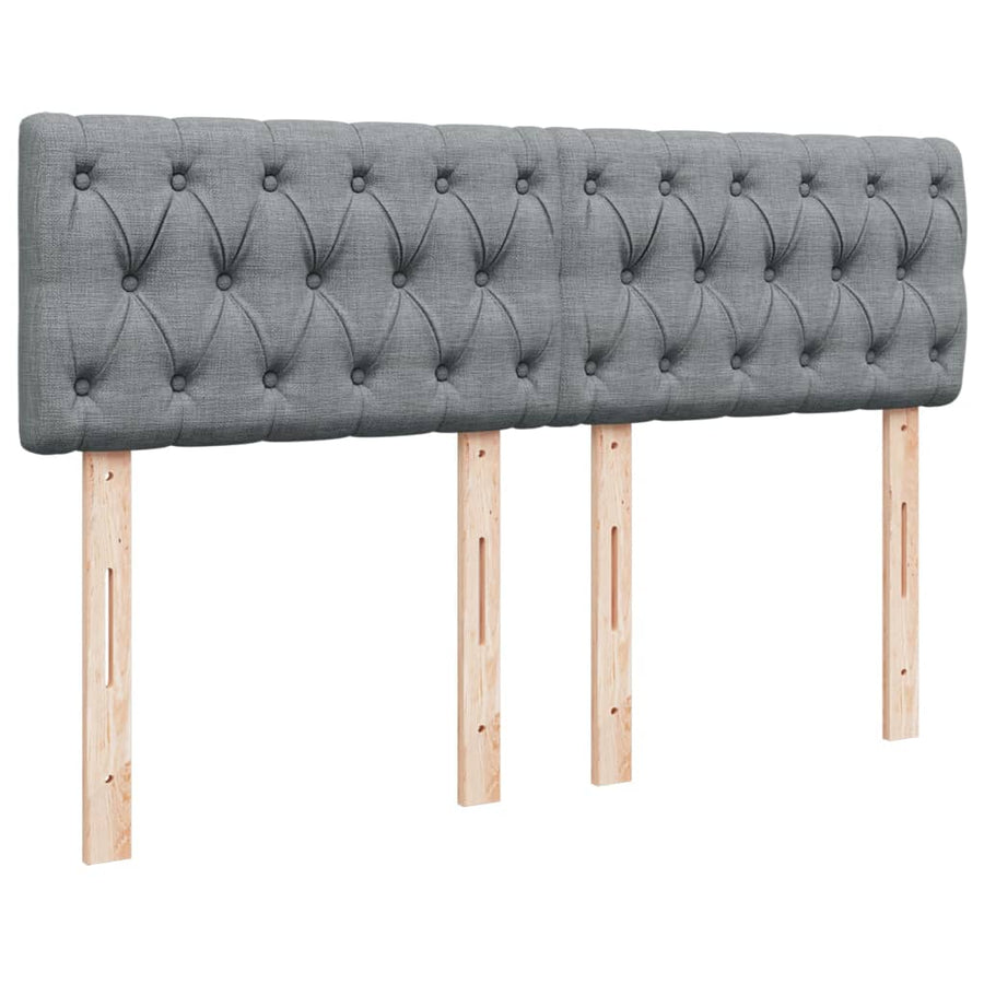 Boxspring met matras stof lichtgrijs 140x200 cm