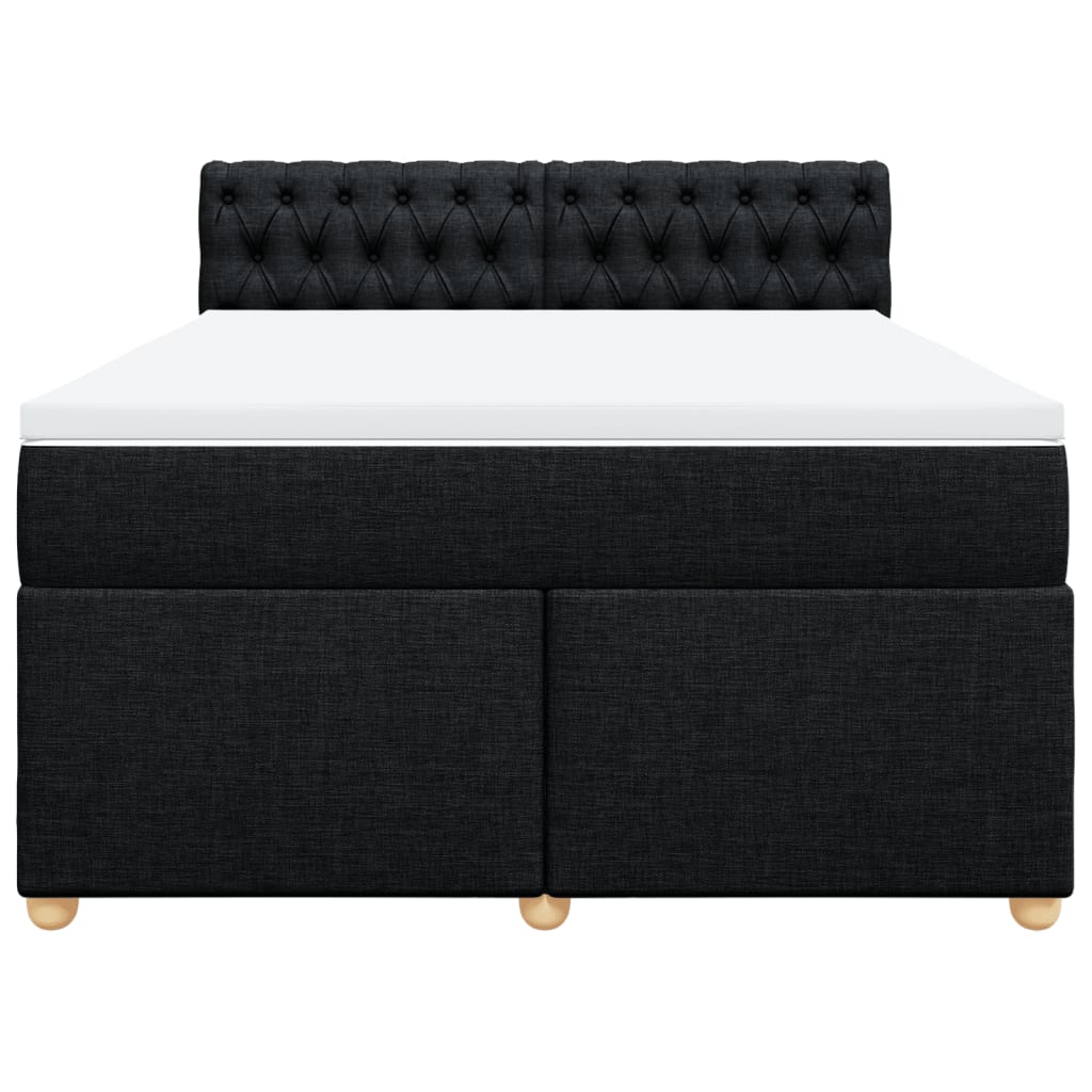 Boxspring met matras stof zwart 140x200 cm