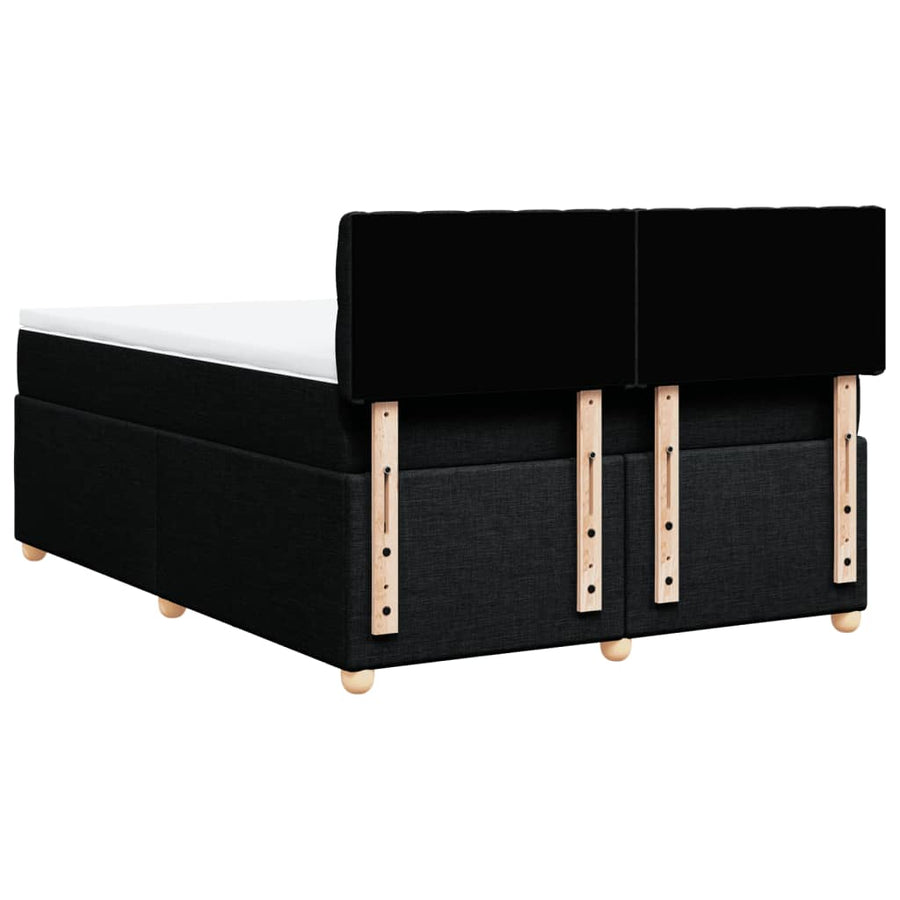Boxspring met matras stof zwart 140x200 cm