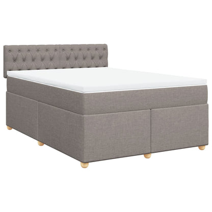 Boxspring met matras stof taupe 140x200 cm