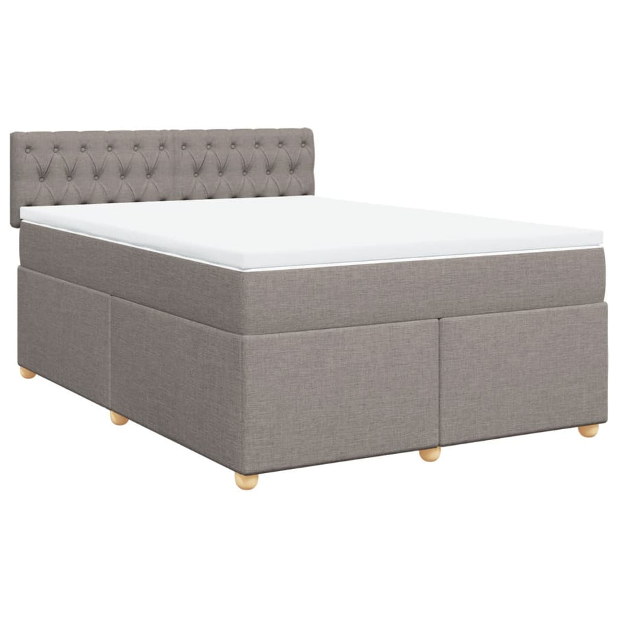 Boxspring met matras stof taupe 140x200 cm