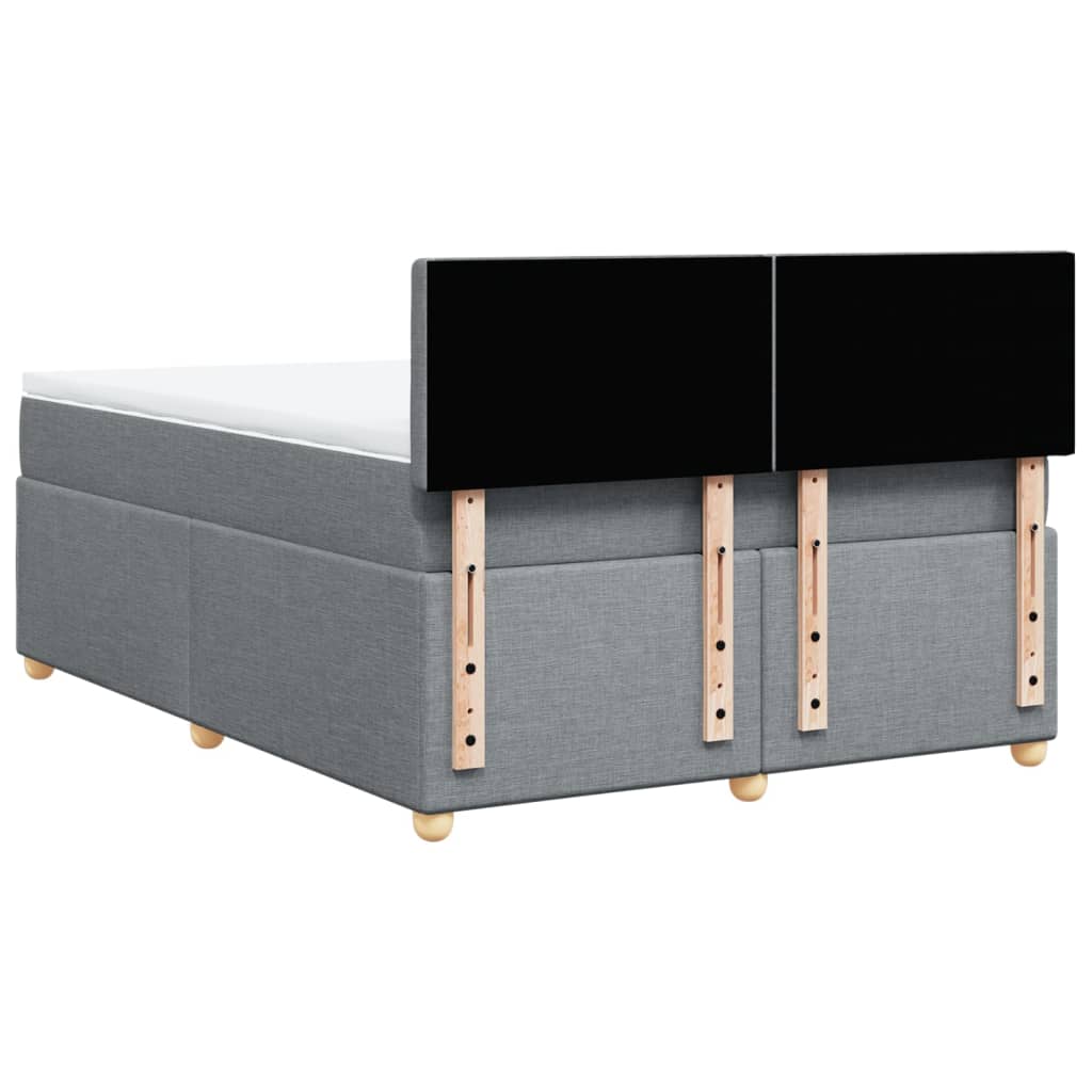 Boxspring met matras stof lichtgrijs 140x200 cm