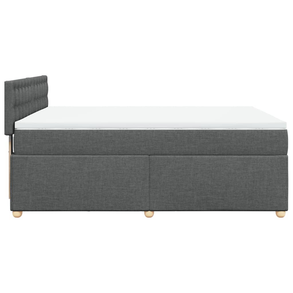 Boxspring met matras stof donkergrijs 140x200 cm