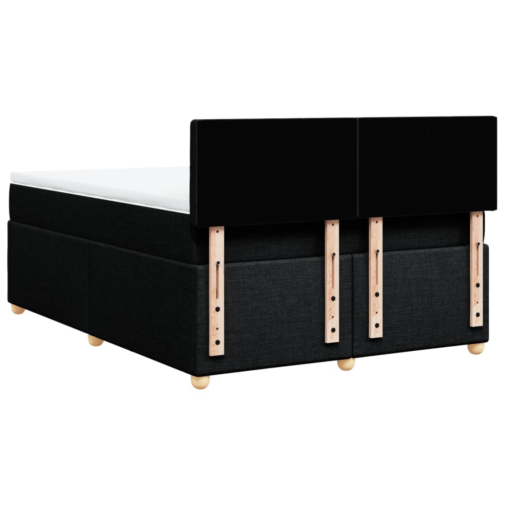 Boxspring met matras stof zwart 140x200 cm