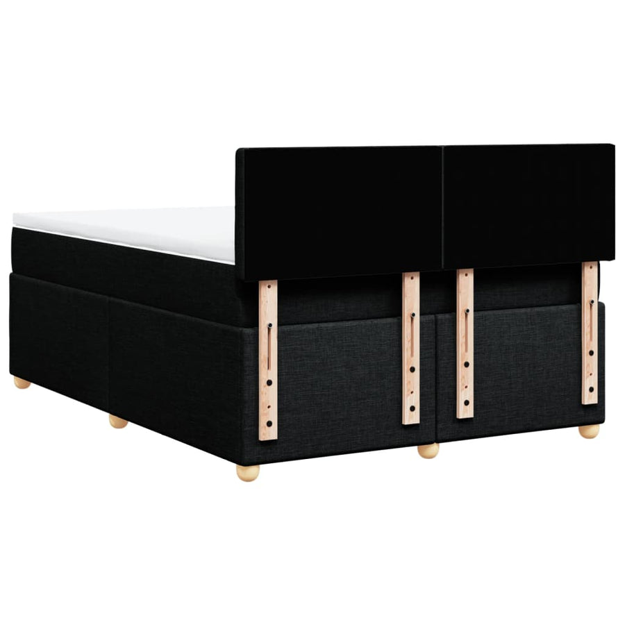 Boxspring met matras stof zwart 140x200 cm