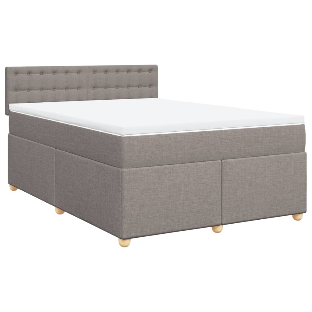 Boxspring met matras stof taupe 140x200 cm
