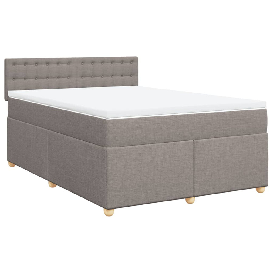 Boxspring met matras stof taupe 140x200 cm