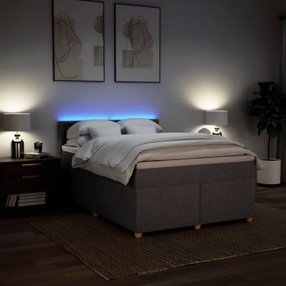 Boxspring met matras stof taupe 140x200 cm