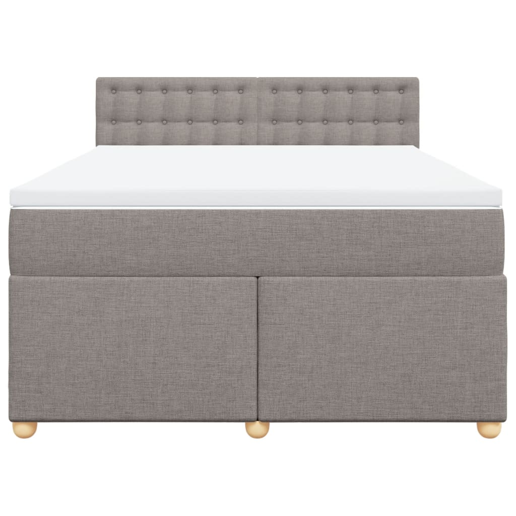 Boxspring met matras stof taupe 140x200 cm