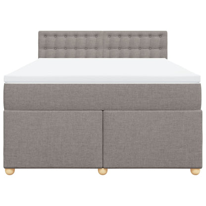 Boxspring met matras stof taupe 140x200 cm