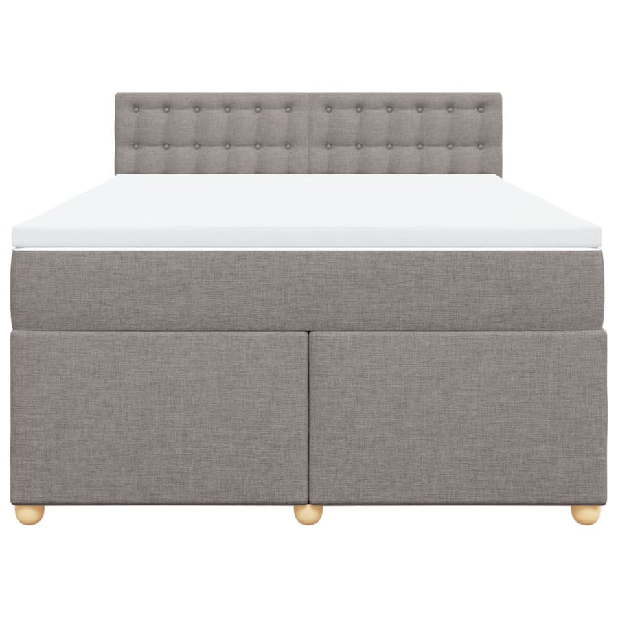 Boxspring met matras stof taupe 140x200 cm