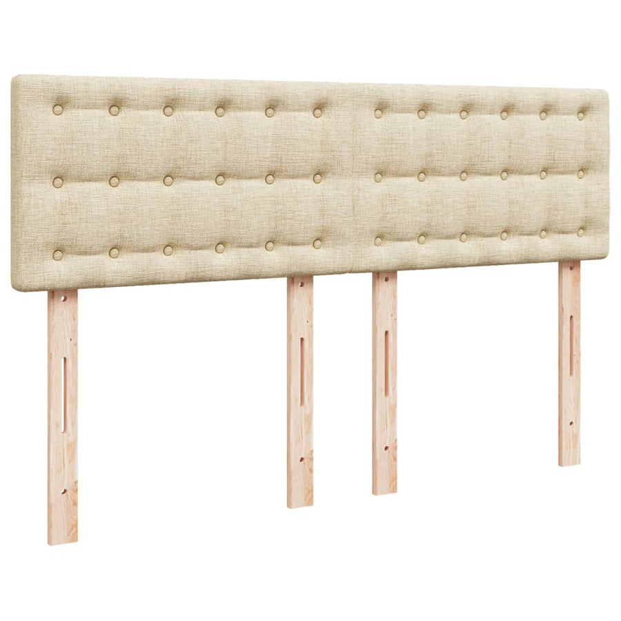 Boxspring met matras stof crèmekleurig 140x200 cm