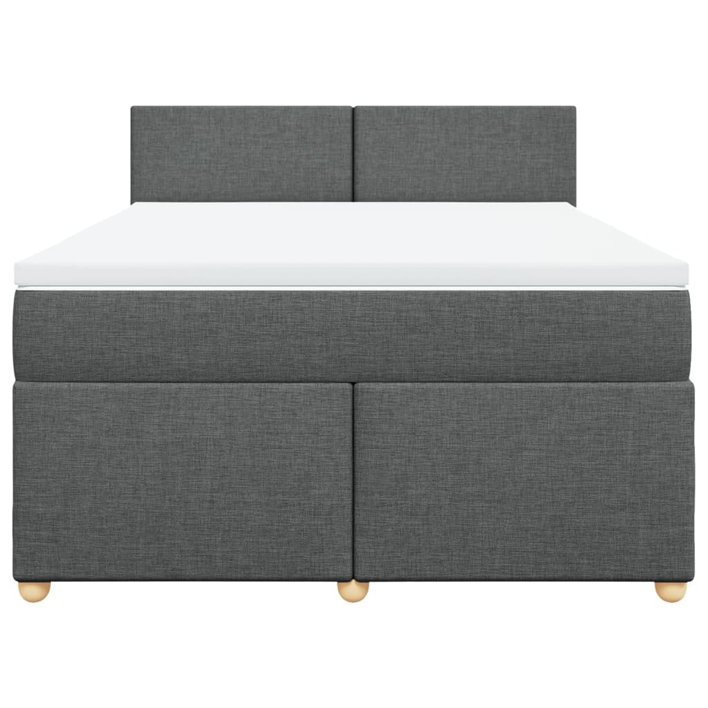 Boxspring met matras stof donkergrijs 160x200 cm