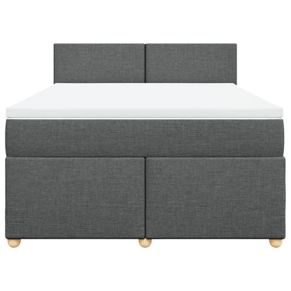Boxspring met matras stof donkergrijs 160x200 cm