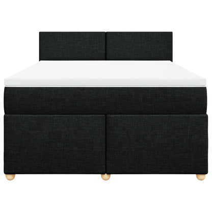 Boxspring met matras stof zwart 160x200 cm