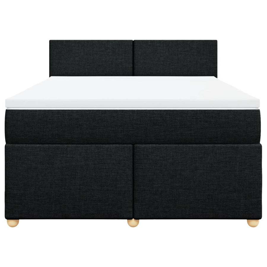 Boxspring met matras stof zwart 160x200 cm