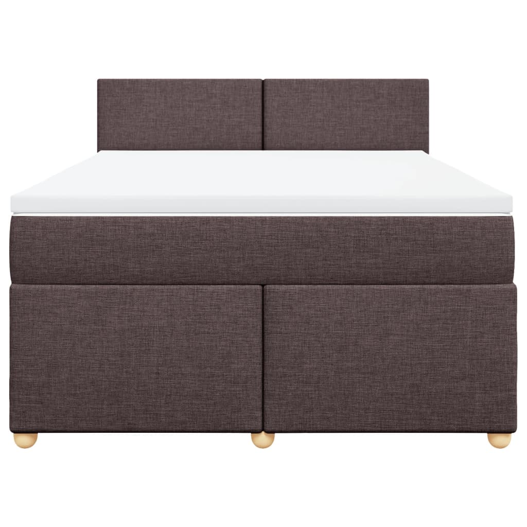 Boxspring met matras stof donkerbruin 160x200 cm