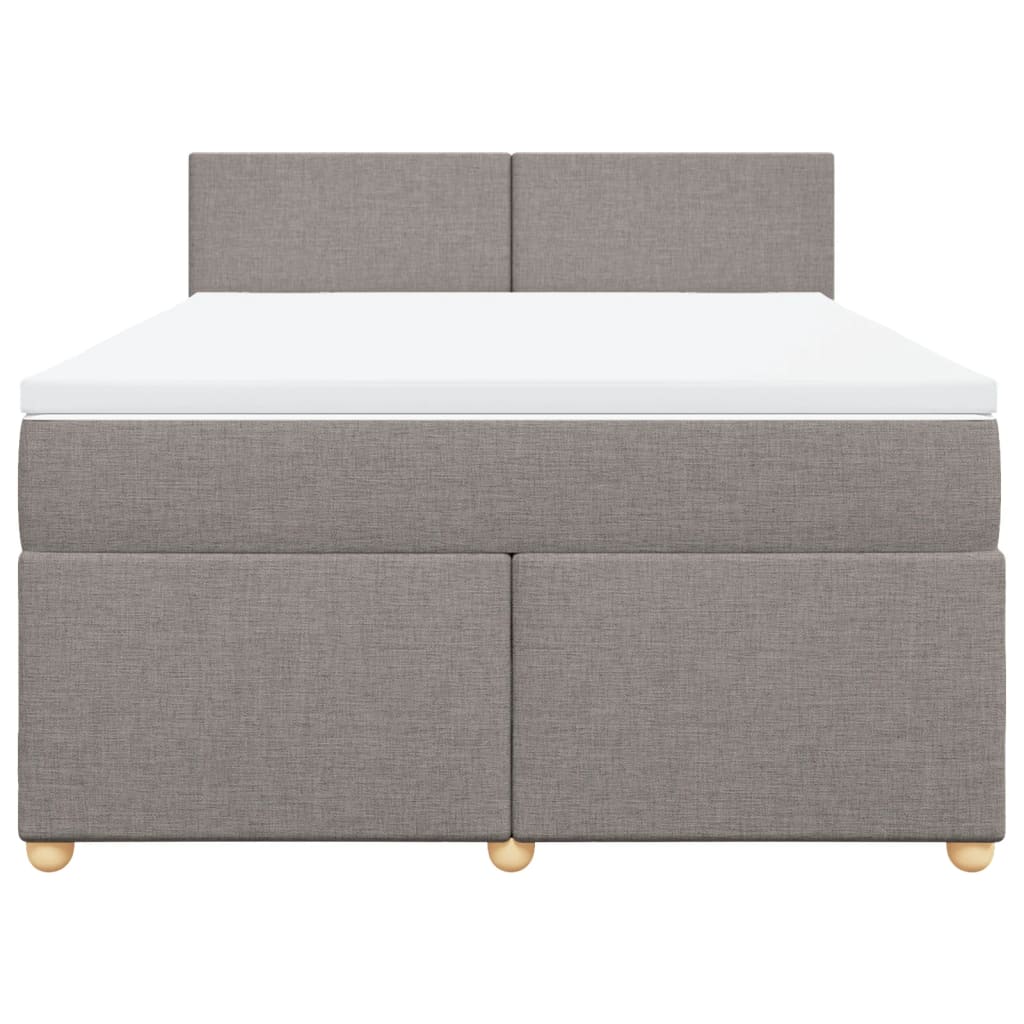 Boxspring met matras stof taupe 160x200 cm
