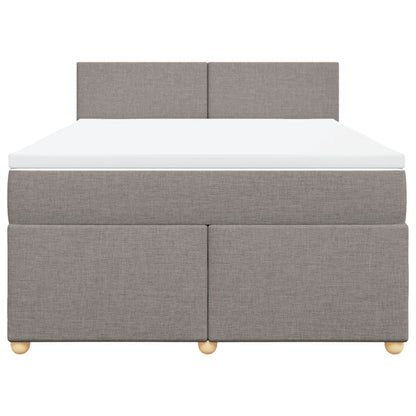 Boxspring met matras stof taupe 160x200 cm