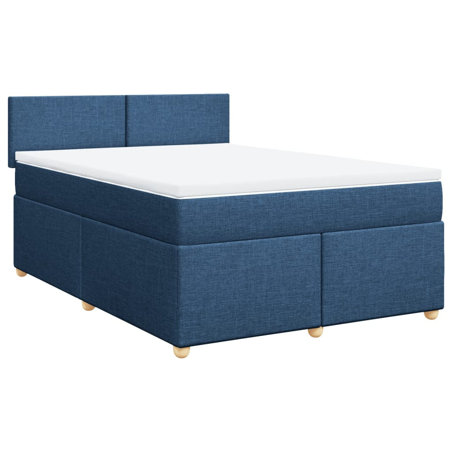 Boxspring met matras stof blauw 160x200 cm