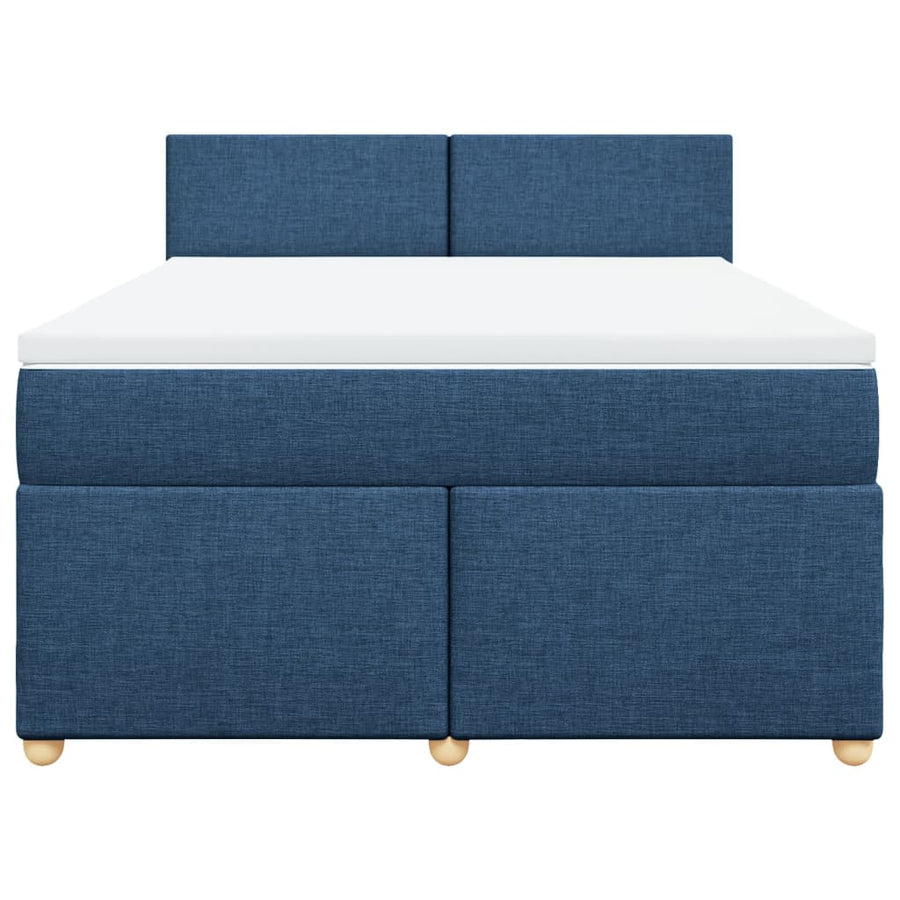 Boxspring met matras stof blauw 160x200 cm
