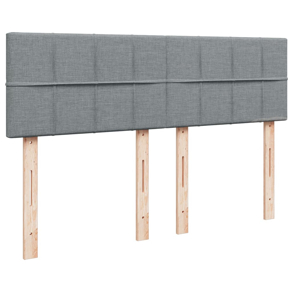 Boxspring met matras stof lichtgrijs 160x200 cm