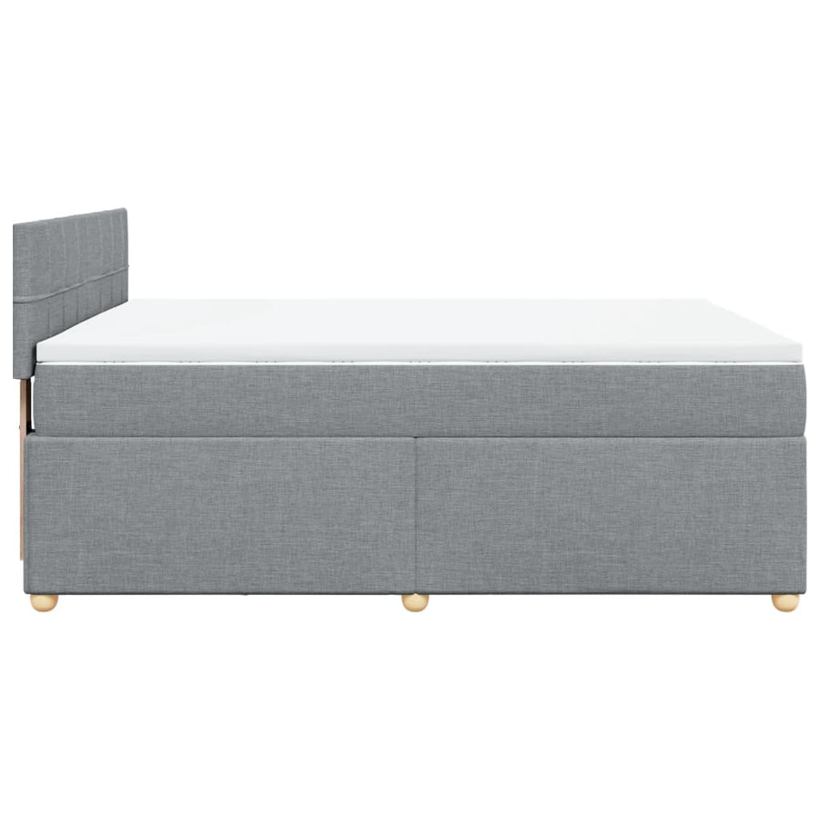 Boxspring met matras stof lichtgrijs 160x200 cm