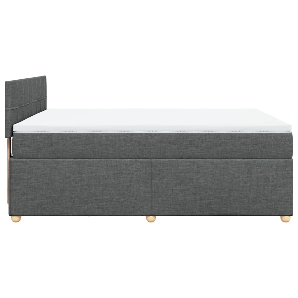 Boxspring met matras stof donkergrijs 160x200 cm