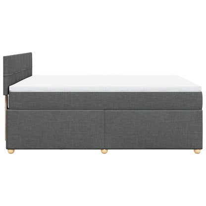 Boxspring met matras stof donkergrijs 160x200 cm